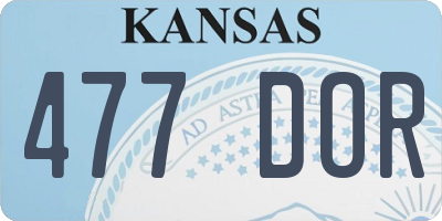 KS license plate 477DOR