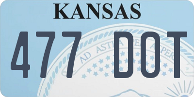 KS license plate 477DOT