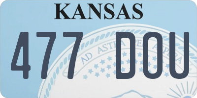 KS license plate 477DOU