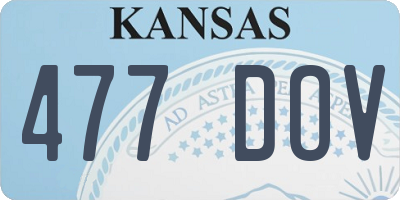 KS license plate 477DOV