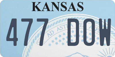 KS license plate 477DOW