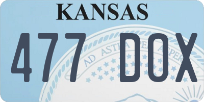 KS license plate 477DOX