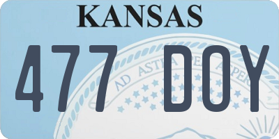KS license plate 477DOY