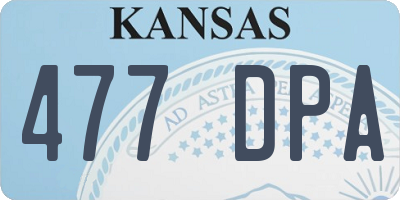 KS license plate 477DPA