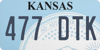 KS license plate 477DTK