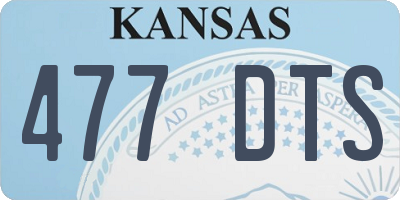 KS license plate 477DTS