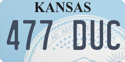 KS license plate 477DUC
