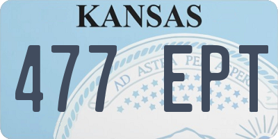 KS license plate 477EPT