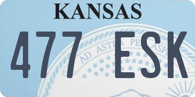 KS license plate 477ESK
