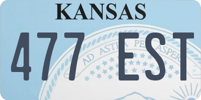 KS license plate 477EST