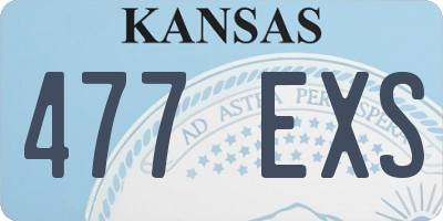 KS license plate 477EXS
