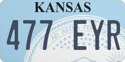 KS license plate 477EYR