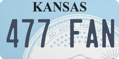 KS license plate 477FAN