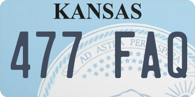 KS license plate 477FAQ
