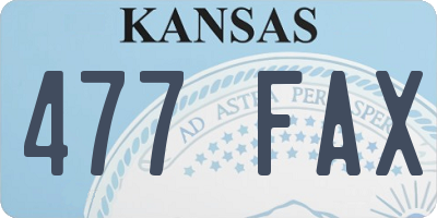 KS license plate 477FAX