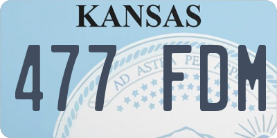 KS license plate 477FDM
