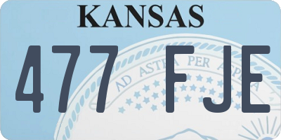 KS license plate 477FJE