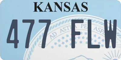 KS license plate 477FLW