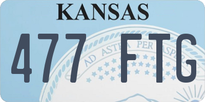 KS license plate 477FTG