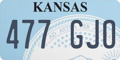 KS license plate 477GJO