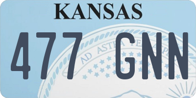 KS license plate 477GNN