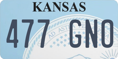 KS license plate 477GNO