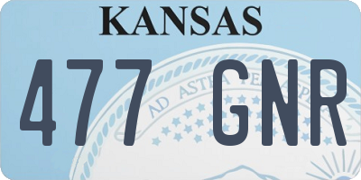 KS license plate 477GNR