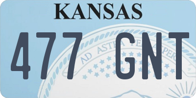KS license plate 477GNT