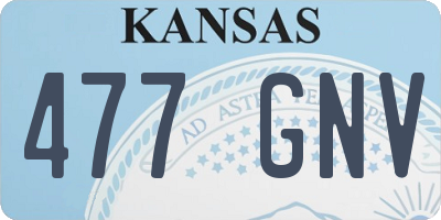 KS license plate 477GNV