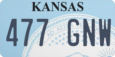 KS license plate 477GNW