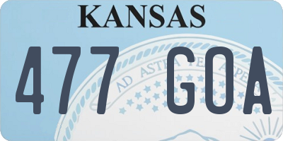 KS license plate 477GOA