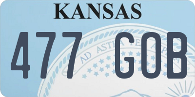 KS license plate 477GOB