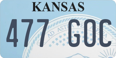 KS license plate 477GOC