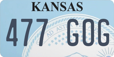 KS license plate 477GOG