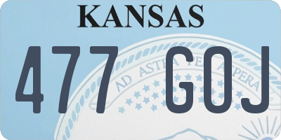 KS license plate 477GOJ