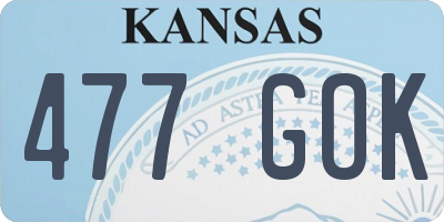 KS license plate 477GOK