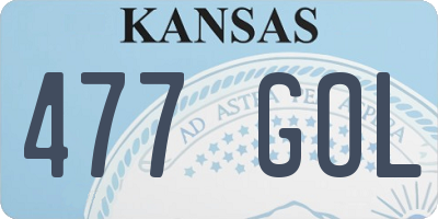 KS license plate 477GOL