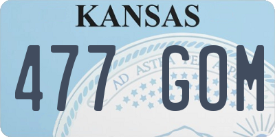 KS license plate 477GOM