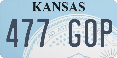 KS license plate 477GOP