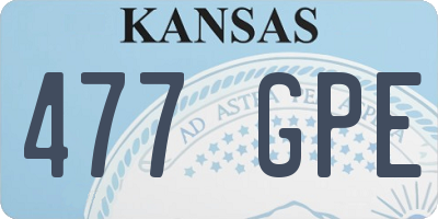 KS license plate 477GPE