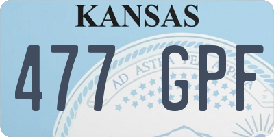KS license plate 477GPF
