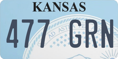 KS license plate 477GRN