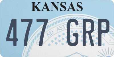KS license plate 477GRP