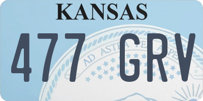 KS license plate 477GRV