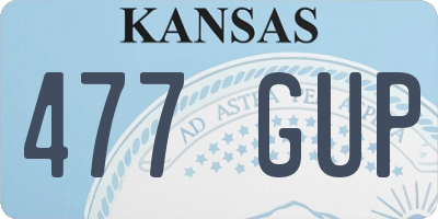 KS license plate 477GUP