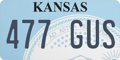 KS license plate 477GUS