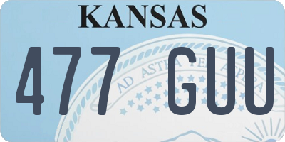 KS license plate 477GUU