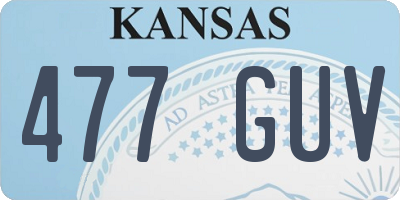 KS license plate 477GUV