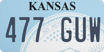 KS license plate 477GUW