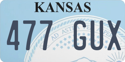 KS license plate 477GUX